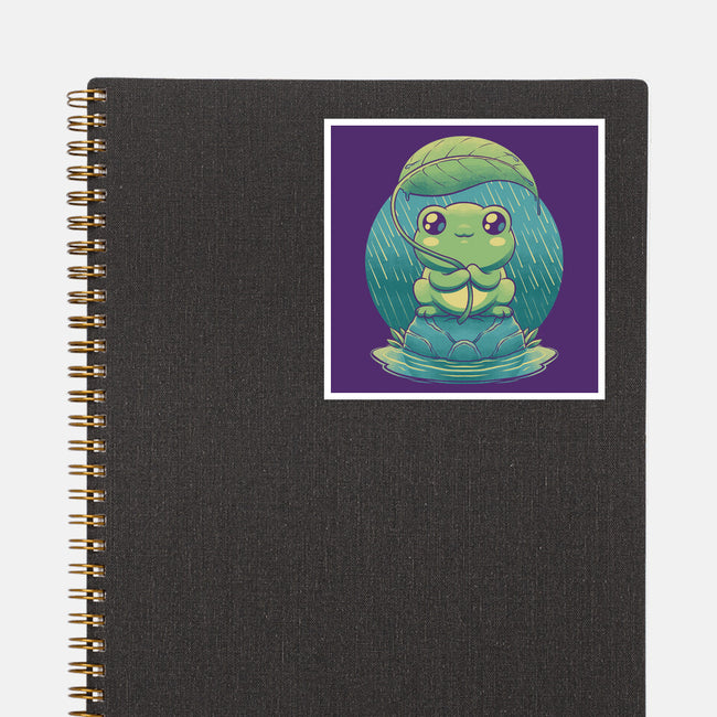 Rainy Day Cute Frog-None-Glossy-Sticker-Studio Mootant