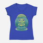 Rainy Day Cute Frog-Womens-V-Neck-Tee-Studio Mootant