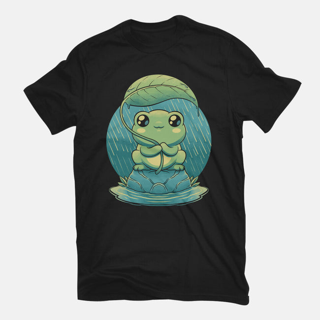 Rainy Day Cute Frog-Womens-Fitted-Tee-Studio Mootant