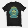 Rainy Day Cute Frog-Womens-Fitted-Tee-Studio Mootant