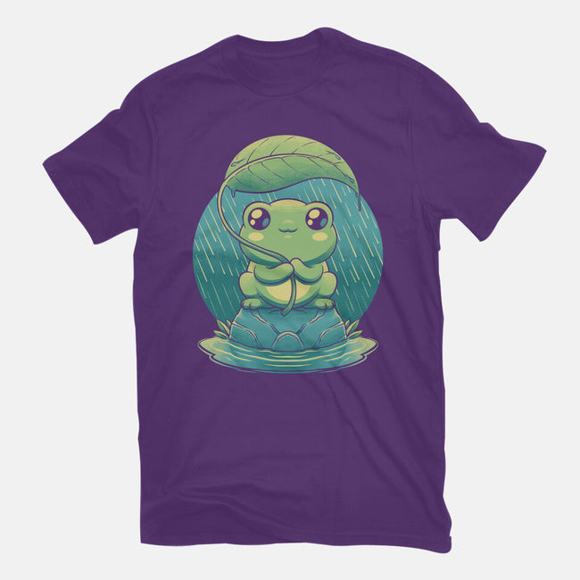 Rainy Day Cute Frog-Womens-Fitted-Tee-Studio Mootant