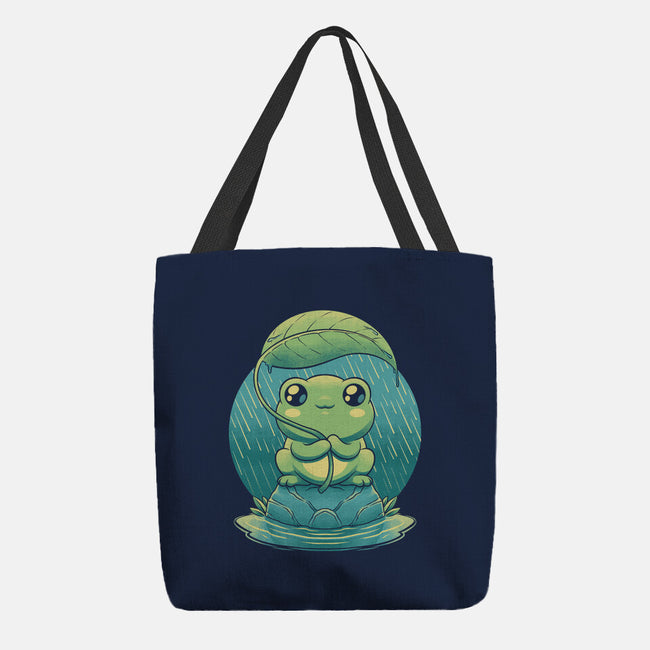 Rainy Day Cute Frog-None-Basic Tote-Bag-Studio Mootant