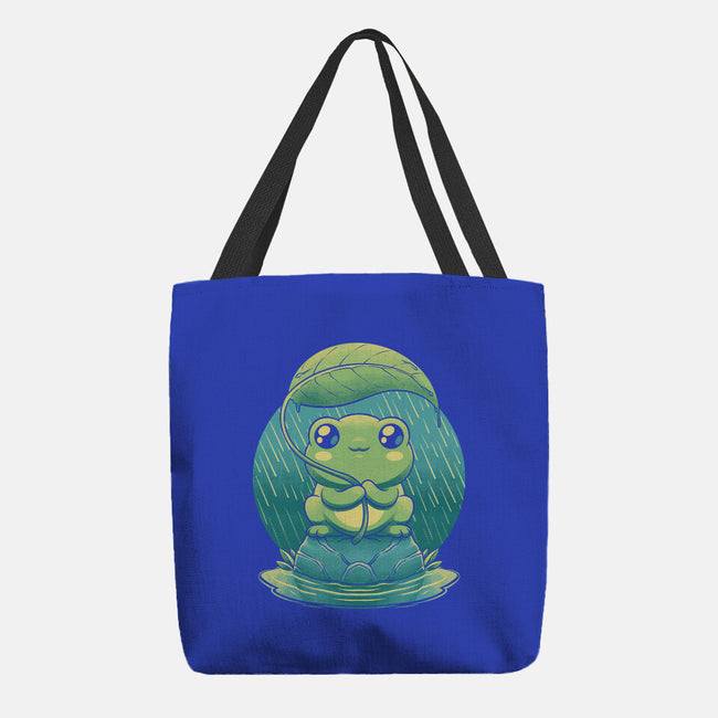 Rainy Day Cute Frog-None-Basic Tote-Bag-Studio Mootant