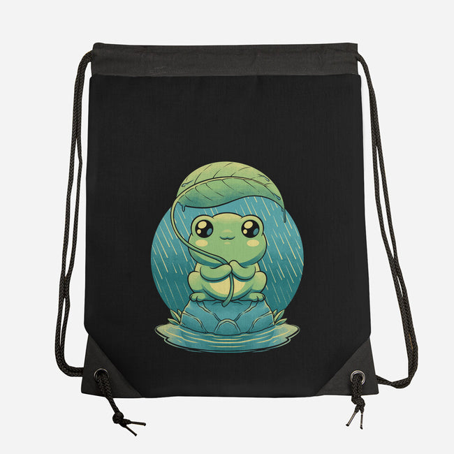 Rainy Day Cute Frog-None-Drawstring-Bag-Studio Mootant