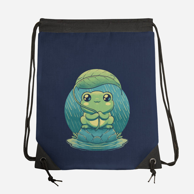 Rainy Day Cute Frog-None-Drawstring-Bag-Studio Mootant
