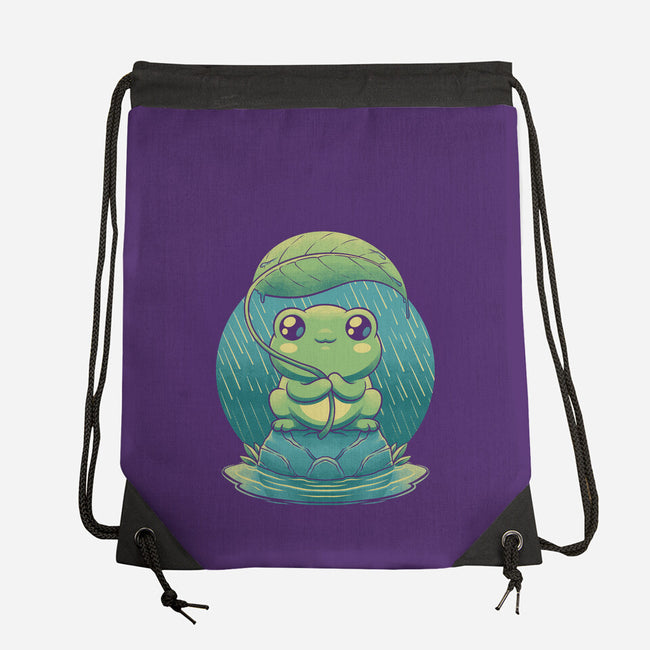Rainy Day Cute Frog-None-Drawstring-Bag-Studio Mootant