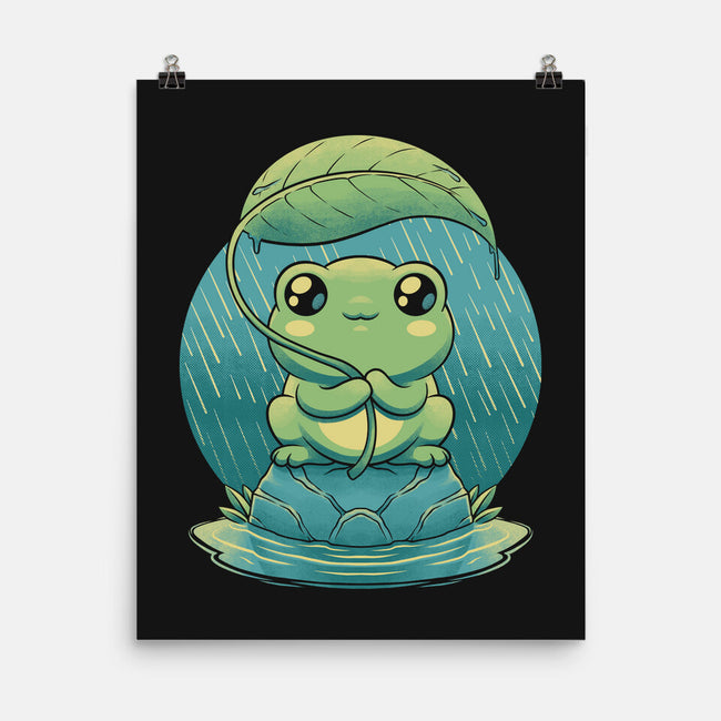 Rainy Day Cute Frog-None-Matte-Poster-Studio Mootant