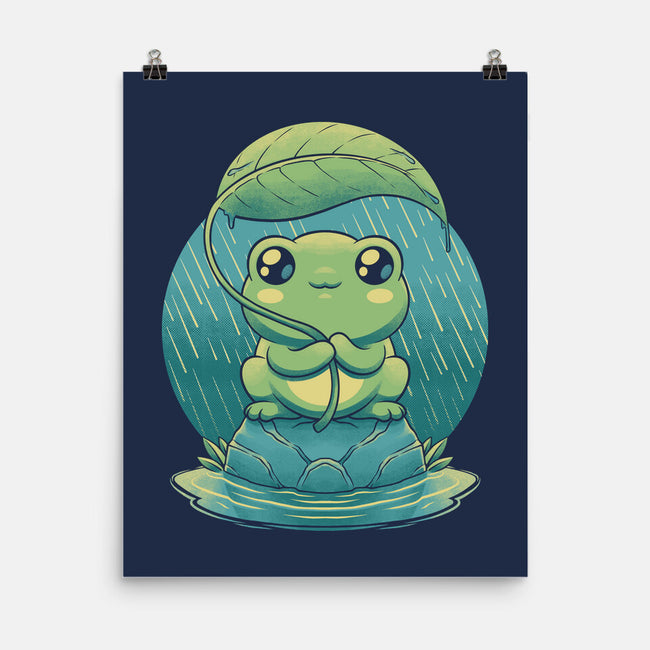 Rainy Day Cute Frog-None-Matte-Poster-Studio Mootant