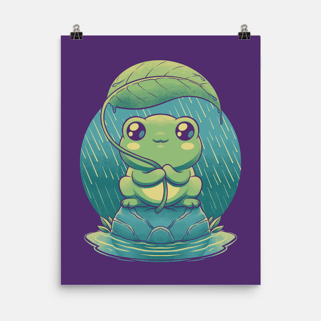 Rainy Day Cute Frog-None-Matte-Poster-Studio Mootant
