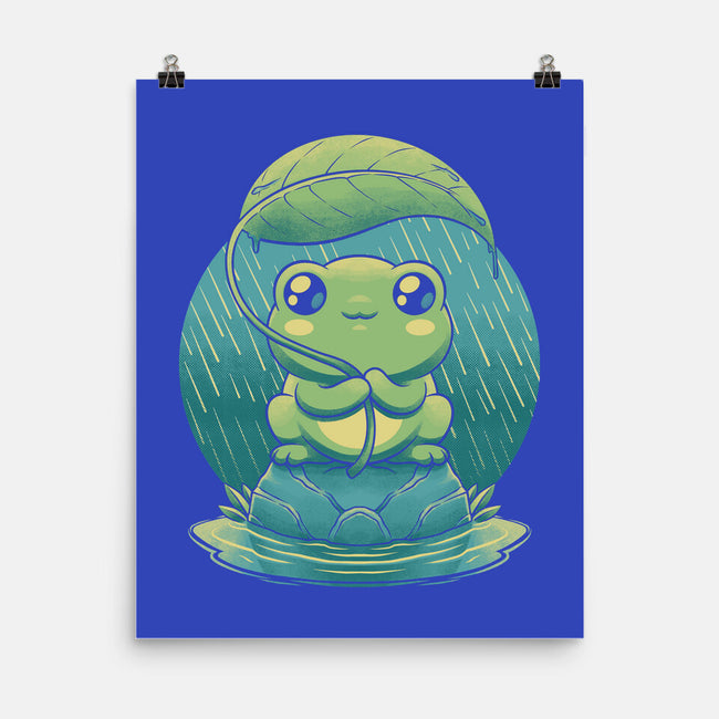 Rainy Day Cute Frog-None-Matte-Poster-Studio Mootant