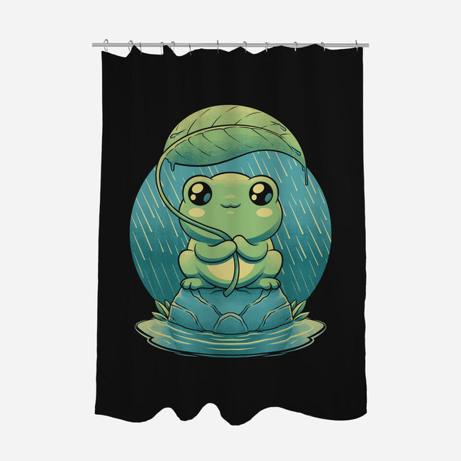 Rainy Day Cute Frog-None-Polyester-Shower Curtain-Studio Mootant