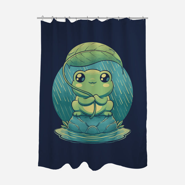 Rainy Day Cute Frog-None-Polyester-Shower Curtain-Studio Mootant