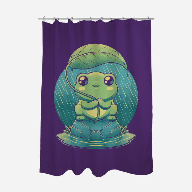 Rainy Day Cute Frog-None-Polyester-Shower Curtain-Studio Mootant