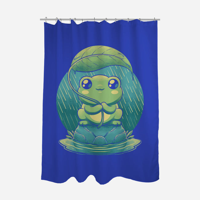 Rainy Day Cute Frog-None-Polyester-Shower Curtain-Studio Mootant
