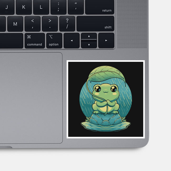 Rainy Day Cute Frog-None-Glossy-Sticker-Studio Mootant