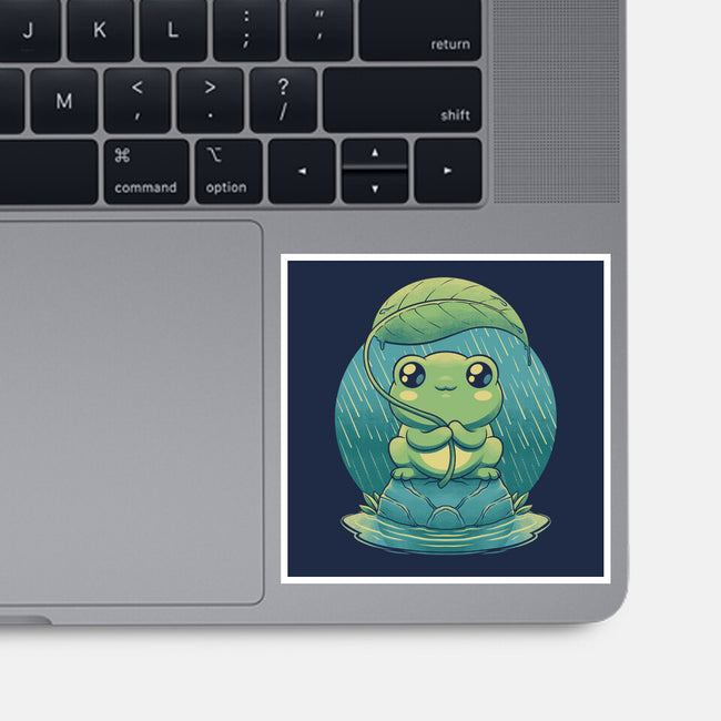 Rainy Day Cute Frog-None-Glossy-Sticker-Studio Mootant
