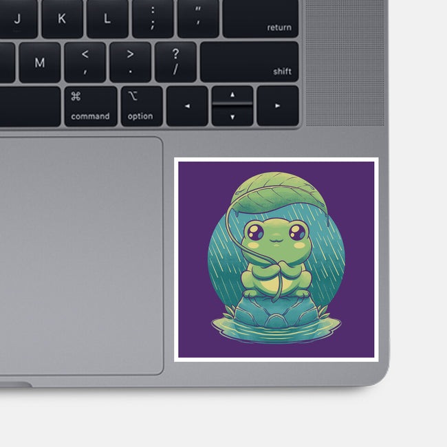 Rainy Day Cute Frog-None-Glossy-Sticker-Studio Mootant