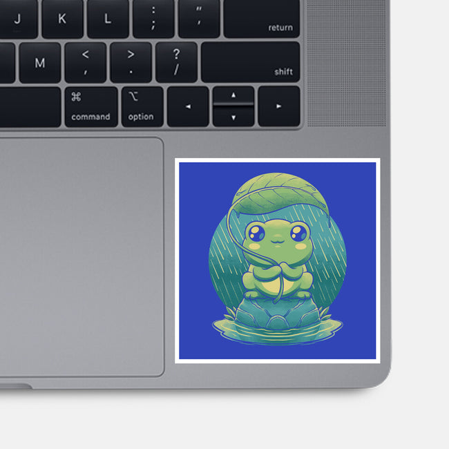 Rainy Day Cute Frog-None-Glossy-Sticker-Studio Mootant