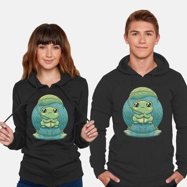 Rainy Day Cute Frog-Unisex-Pullover-Sweatshirt-Studio Mootant