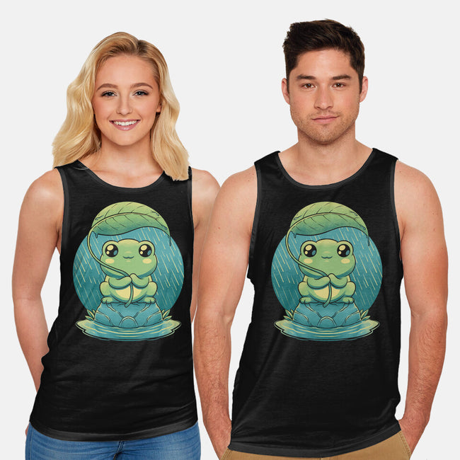 Rainy Day Cute Frog-Unisex-Basic-Tank-Studio Mootant