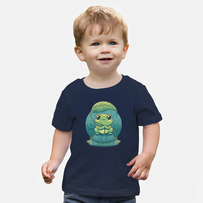 Rainy Day Cute Frog-Baby-Basic-Tee-Studio Mootant