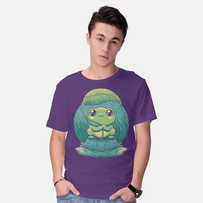 Rainy Day Cute Frog-Mens-Basic-Tee-Studio Mootant