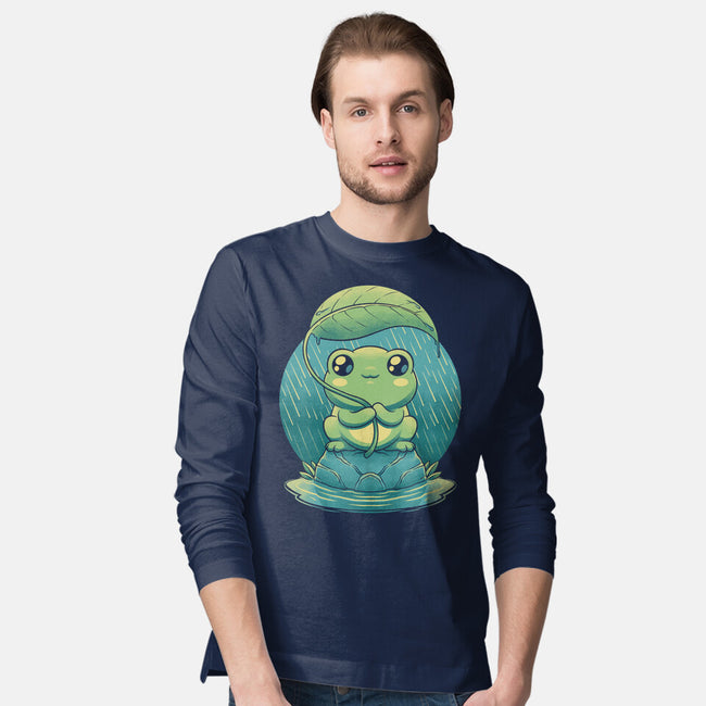 Rainy Day Cute Frog-Mens-Long Sleeved-Tee-Studio Mootant