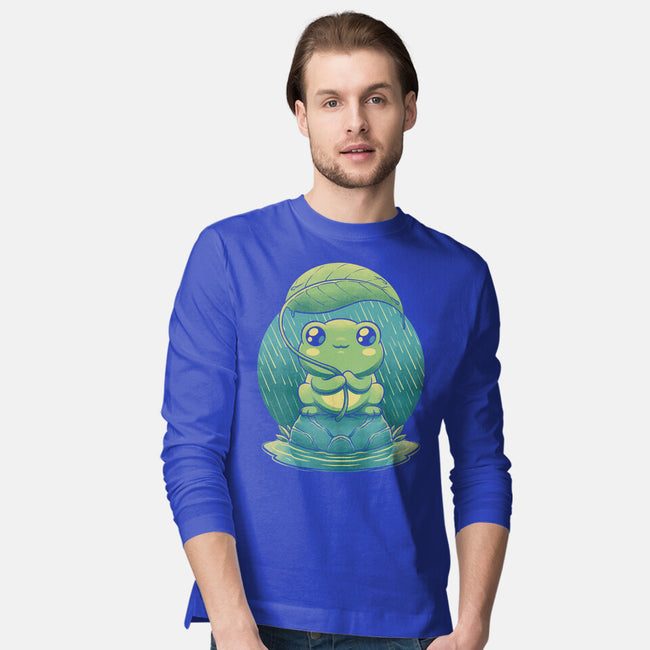 Rainy Day Cute Frog-Mens-Long Sleeved-Tee-Studio Mootant
