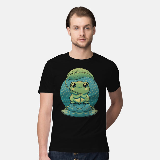Rainy Day Cute Frog-Mens-Premium-Tee-Studio Mootant