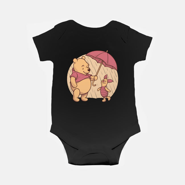Rainy Day Bear Friends-Baby-Basic-Onesie-Studio Mootant