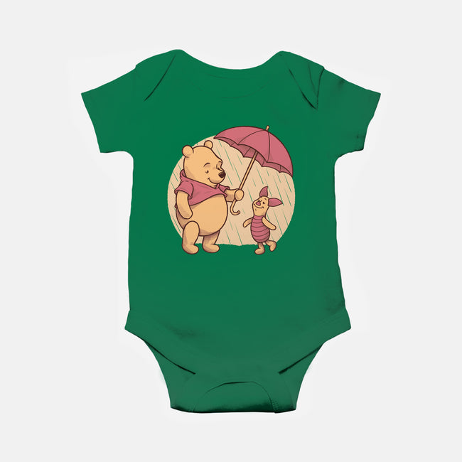 Rainy Day Bear Friends-Baby-Basic-Onesie-Studio Mootant