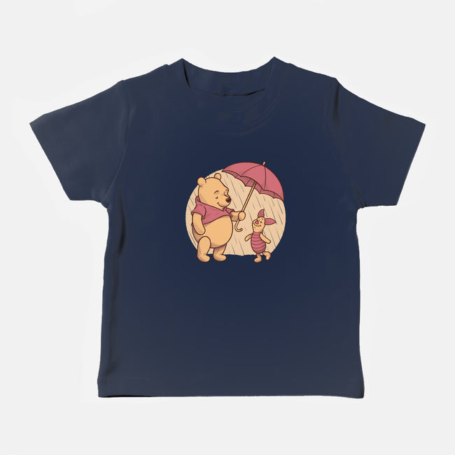 Rainy Day Bear Friends-Baby-Basic-Tee-Studio Mootant