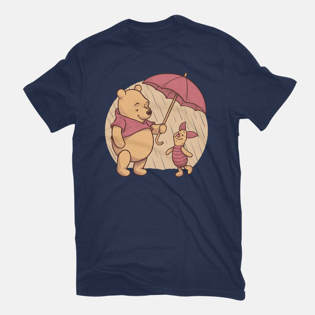 Rainy Day Bear Friends-Womens-Basic-Tee-Studio Mootant