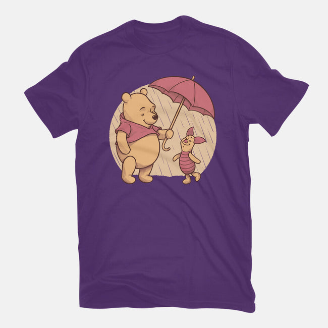 Rainy Day Bear Friends-Womens-Fitted-Tee-Studio Mootant