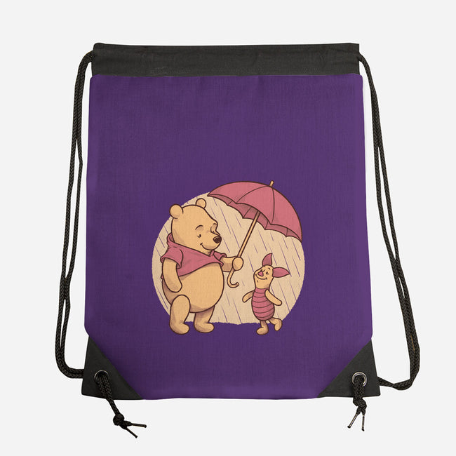Rainy Day Bear Friends-None-Drawstring-Bag-Studio Mootant