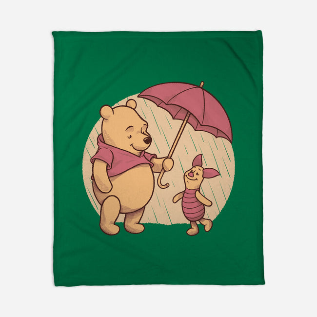 Rainy Day Bear Friends-None-Fleece-Blanket-Studio Mootant
