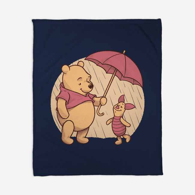 Rainy Day Bear Friends-None-Fleece-Blanket-Studio Mootant