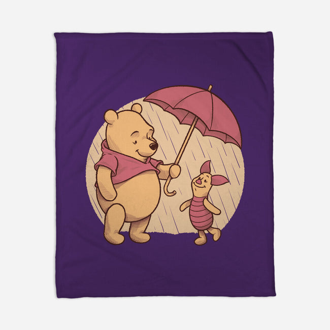 Rainy Day Bear Friends-None-Fleece-Blanket-Studio Mootant