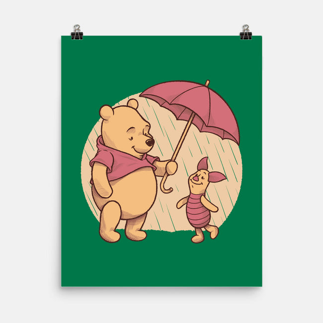 Rainy Day Bear Friends-None-Matte-Poster-Studio Mootant