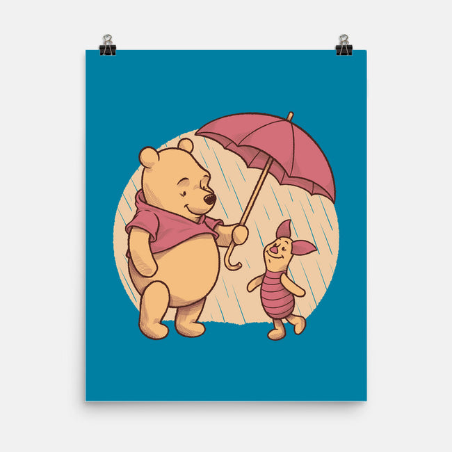 Rainy Day Bear Friends-None-Matte-Poster-Studio Mootant
