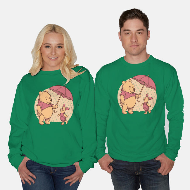 Rainy Day Bear Friends-Unisex-Crew Neck-Sweatshirt-Studio Mootant