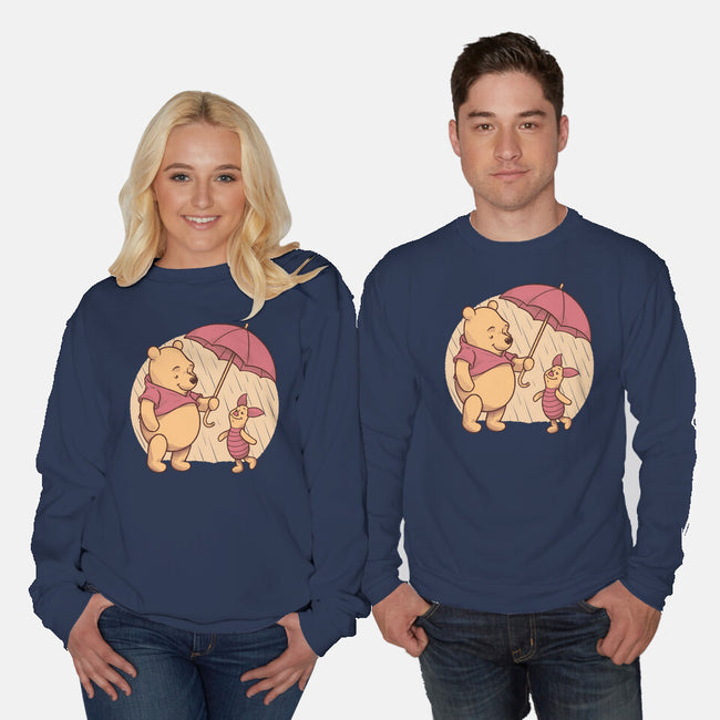 Rainy Day Bear Friends-Unisex-Crew Neck-Sweatshirt-Studio Mootant