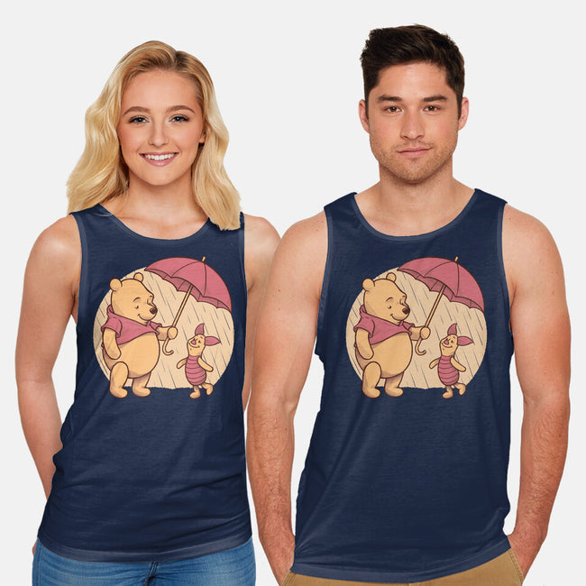 Rainy Day Bear Friends-Unisex-Basic-Tank-Studio Mootant