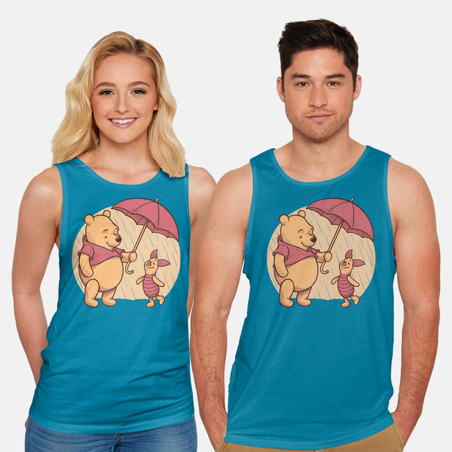 Rainy Day Bear Friends-Unisex-Basic-Tank-Studio Mootant