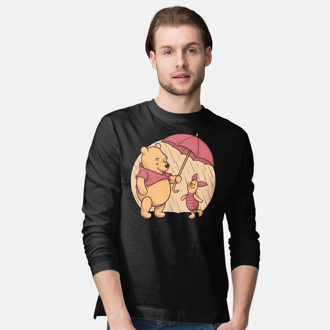 Rainy Day Bear Friends-Mens-Long Sleeved-Tee-Studio Mootant