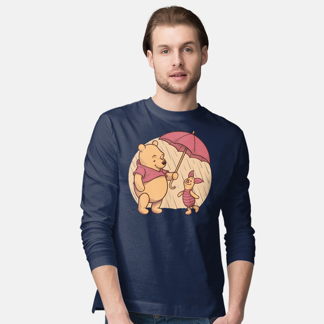 Rainy Day Bear Friends-Mens-Long Sleeved-Tee-Studio Mootant