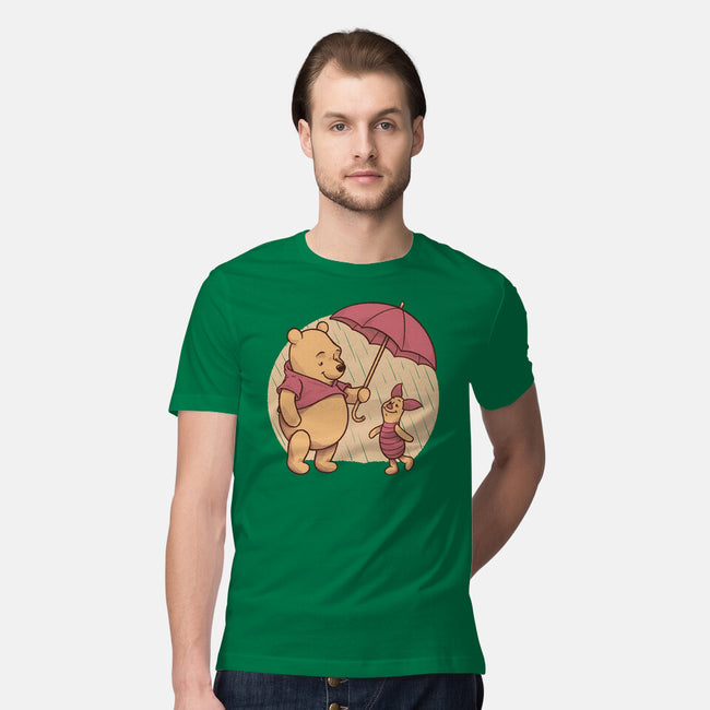 Rainy Day Bear Friends-Mens-Premium-Tee-Studio Mootant