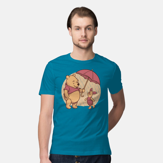 Rainy Day Bear Friends-Mens-Premium-Tee-Studio Mootant