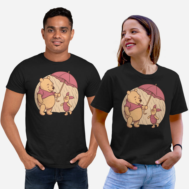 Rainy Day Bear Friends-Unisex-Basic-Tee-Studio Mootant