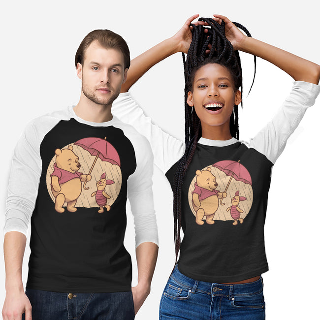 Rainy Day Bear Friends-Unisex-Baseball-Tee-Studio Mootant
